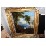 Oil Painting - Castle in the Mountains - Framed -