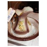 Wash Bowl and Pitcher Basin Porcelain Vintage RS