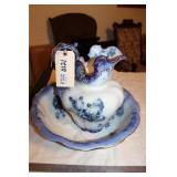 Flow Blue - Wash Bowl and Pitcher Basin Porcelain