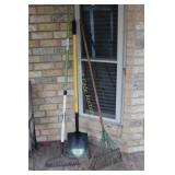 Yard Tools Shovel And 2 Rakes