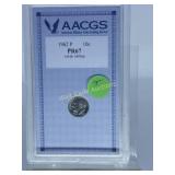 1962P liberty Dime Graded PR 67