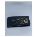 Leather Wallet With Alligator - Black - Measures