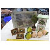 Home Decor Lot - Fruit Themed Framed Art,