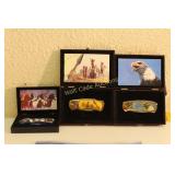 Knives Lot of 3 In Wood Cases - Eagle, Horses and