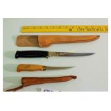 Feleting Knives Lot Of 2 With Sheath