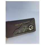 Leather Wallet With Rattlesnake - Brown - Measures