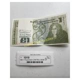 1 Pound Note CENTRAL BANK OF IRELAND UNCIRCULATED