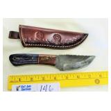 Knife 8" Damascus Skinner Gray and Walnut Handle