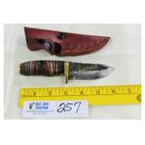 Knife Damascus mini Skinner Rainbow Handle With