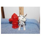 Vintage Dalmatian Dog And Fire Hydrant Salt And