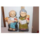 Bobblehead Grandma and Grandpa in Rocking Chairs