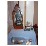 Home Décor lot Boat Themed - Ship in a Bottle,