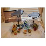 Home Décor Lot Fish Themed - Candle Holders,