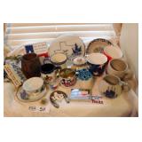 Serving ware lot Blue Bonnet and Crock Design