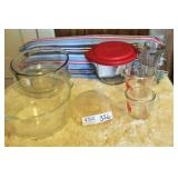 Measuring Cups and Glass Bowles as Shown