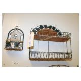 Shelfs lot of 2 Wicker and Metal Approx.