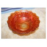 Northwood Marigold Carnival Glass Blossoms &