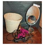 Basket With Make up Mirror Head Banes And Curling