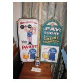 Pabst Blue Ribbon Beer Signs And Can Lighter
