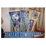 Dallas Cowboy Street Sign And Collector Flags