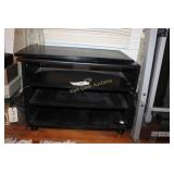 TV Stand with Glass Doors and Swivel Top Approx.