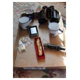 Collectors Lot -  Binoculars, Zippo, Camera