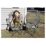 Metal Outdoor Chairs Vintage Scare Crow Included
