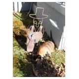 Yard Art -  Armadillo And Man Metal