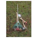 Yard Tools- Rake,Axe,Pick Axe, Crow Bar