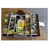 Metal Tackle Box With Contents Included