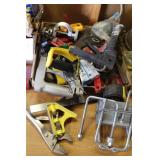 Hand Tool Lot - Hand Saw, Tape Measure, Clamps