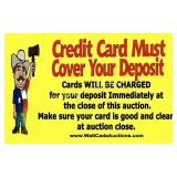 Your Credit Card For This Auction