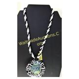 Beaded Necklace with Giant Charm