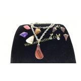 Gem Stone Jewelry- Includes Necklace, Earrings, an