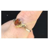 .925 Silver Citrine Ring Sz 7