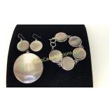 Jewelry Set Includes Bracelet, Earrings, and Neckl