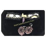 Ribbon Choker & Almandine Garnet Pair of Earrings