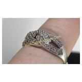 .925 Silver Diamond Ring Sz 7