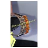 .925 Silver Citrine Ring  Sz 7