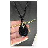 .925 Silver Onyx Beaded Necklace & Earrings