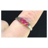 .925 Silver Rubeilite Ring Sz 7