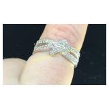 .925 Silver CZ Ring Sz 7
