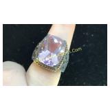.925 Silver Amethyst Ring Sz 7