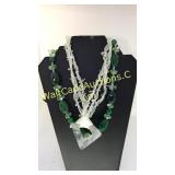 Clear Quartz Necklace & Green Chalcedony Necklace