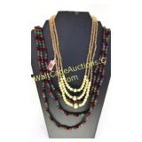 Beaded Layered Necklaces - Lot of 2