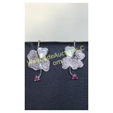 .925 White Mother of Pearl Heart Earrings