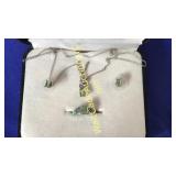 Elbaite Earrings, Necklace, & Ring Size 7