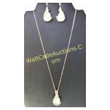 Moonstone Earrings and Necklace - Lot of 3