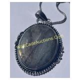 Necklace - Labarodorite - With Chain - Handmade wi