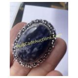 Ring - Sodalite - Size 8 - Handmade with German Si